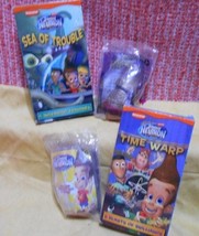 Lot: Jimmy Neutron Burger King Happy Meal Toy Figure + 2 VHS Movies, Old Collect - £17.50 GBP