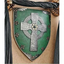 Large Saint Patrick Celtic Warriors Faith Cross Shield Wall Hanging Plaque Decor - £44.33 GBP