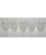 5 Signed Webb England Crystal Wine Glasses Water Goblets - €41,47 EUR