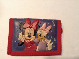 Walt Disney World Mini Mouse / Daisy Duck Tri Fold , Velcro, Zipped Wallet - £5.50 GBP