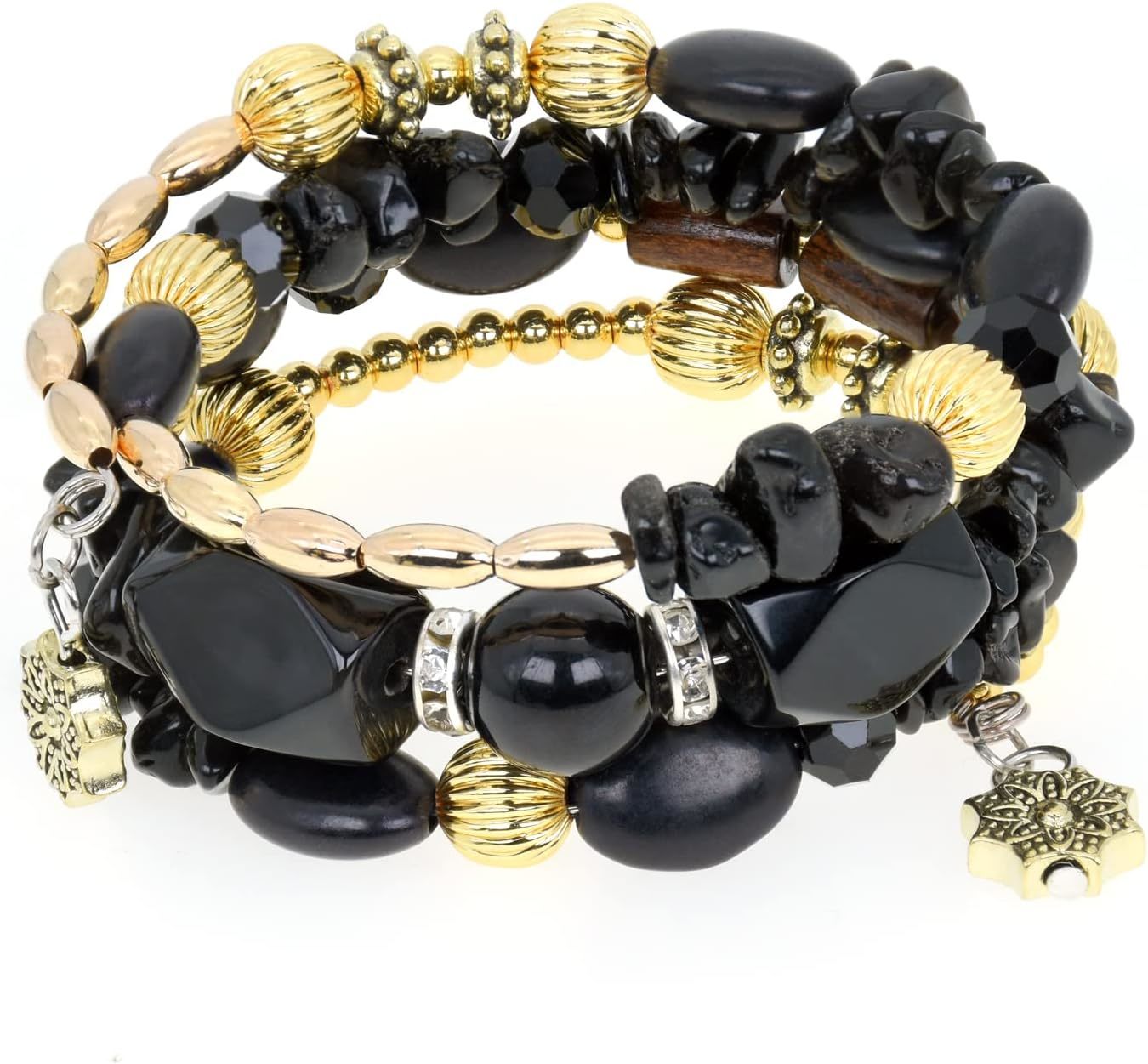 Boho Multilayer Beads Charm Bracelet - £21.99 GBP