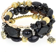 Boho Multilayer Beads Charm Bracelet - £21.96 GBP
