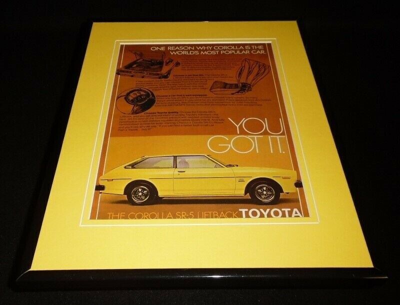 Primary image for 1980 Toyota Corolla SR 5 Liftback Framed 11x14 ORIGINAL Advertisement