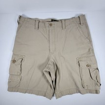 Vintage EDDIE BAUER Men&#39;s CARGO Shorts SIZE 38 TAN 100% Cotton long leng... - $24.96