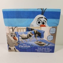 Disney Frozen Olaf Full Size Sheet Set 4 Pieces New Flat Fitted 2 Pillow... - $15.88