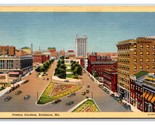 Preston Gardens Street View Baltimore Maryland MD Linen Postcard H24 - $2.92