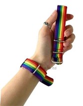 2 x Pride Buckle Rainbow Bracciale Gay LGBT Flag Bracciale in tessuto LGBTQ - £5.49 GBP