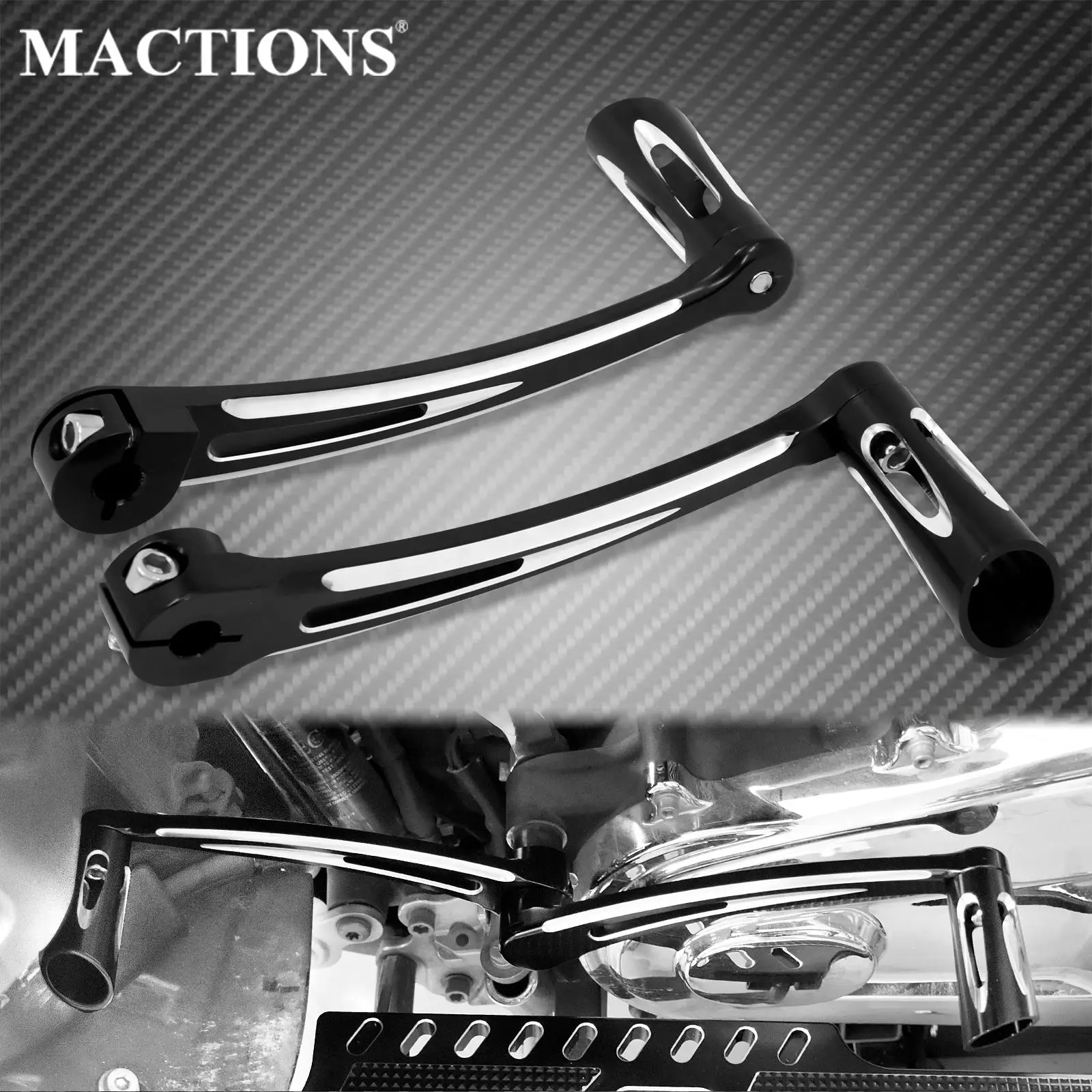 Motorcycle Heel Toe Front &amp; Rear Shifter Levers  Harley Touring Road  Street Ele - $260.35