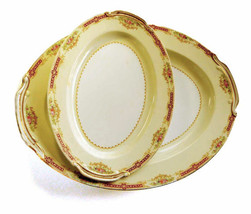 Set of Noritake Platters Occupied Japan Orleans Shape 11 7/8&quot; Oval Serving Platt - £54.35 GBP