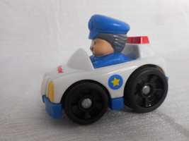 2009 Fisher Price Little People Wheelies Mattel Vehicle Police Officer Car w Man - £5.45 GBP