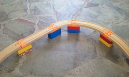 Custom Train Track Compatible to Duplo, adapter fits wooden sets Orange Lot of 4 - £7.17 GBP