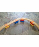 Custom Train Track Compatible to Duplo, adapter fits wooden sets Orange ... - $8.98