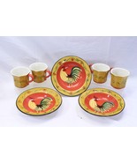 Casa Vero Rooster Rim Soup 3 Bowls and 4 Cups/Mugs - €19,32 EUR