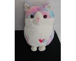 Kellytoy Kitty Cat Plush Stuffed 11&quot; Chubby Fat Pink Purple Tie Dye 2 He... - $14.83
