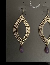 New Roberta Chiarella Dangle Drop Earrings - Made w/ Swarovski Elements Purple image 2