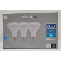 GE Classic 65-Watt EQ BR30 Soft White Dimmable Flood LED Light Bulb 65w Med 3 Pk - £10.54 GBP