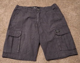 Billabong Premium Shorts Mens 34 Cargo Gray Plaid Baggy Surfer Beach Casual - $24.25