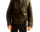PRPS Mens Jacket Leather Slim Fit 100% Cow Leather Long Sleeve Black Size L - $255.94