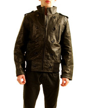 PRPS Mens Jacket Leather Slim Fit 100% Cow Leather Long Sleeve Black Size L - £201.32 GBP