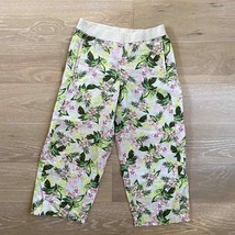 J. Jill Love Linen Wide Leg Floral Cropped Pants Small - $29.02