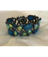 Big Chunky Blue Stretch Bracelet W/ Rhinestones Statement - $25.78 CAD