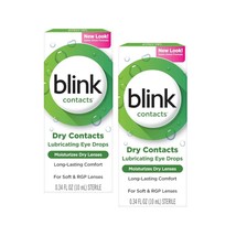 Blink Contacts Dry Contacts Lubricating Eye Drops 0.34 fl oz Exp 08/2025... - $14.99