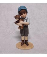 Jan Hagara Brian Holding Teddy Bear Figurine Ceramic 3.5&quot; Tall - $9.95