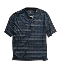 Greg Norman Play Dry Polo L large blue striped short sleeve shirt men - $17.66