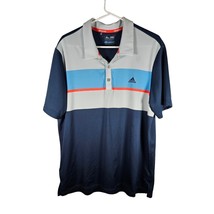 Adidas climacool Men&#39;s Short Sleeve Polo Size L Blue Orange White - £21.04 GBP