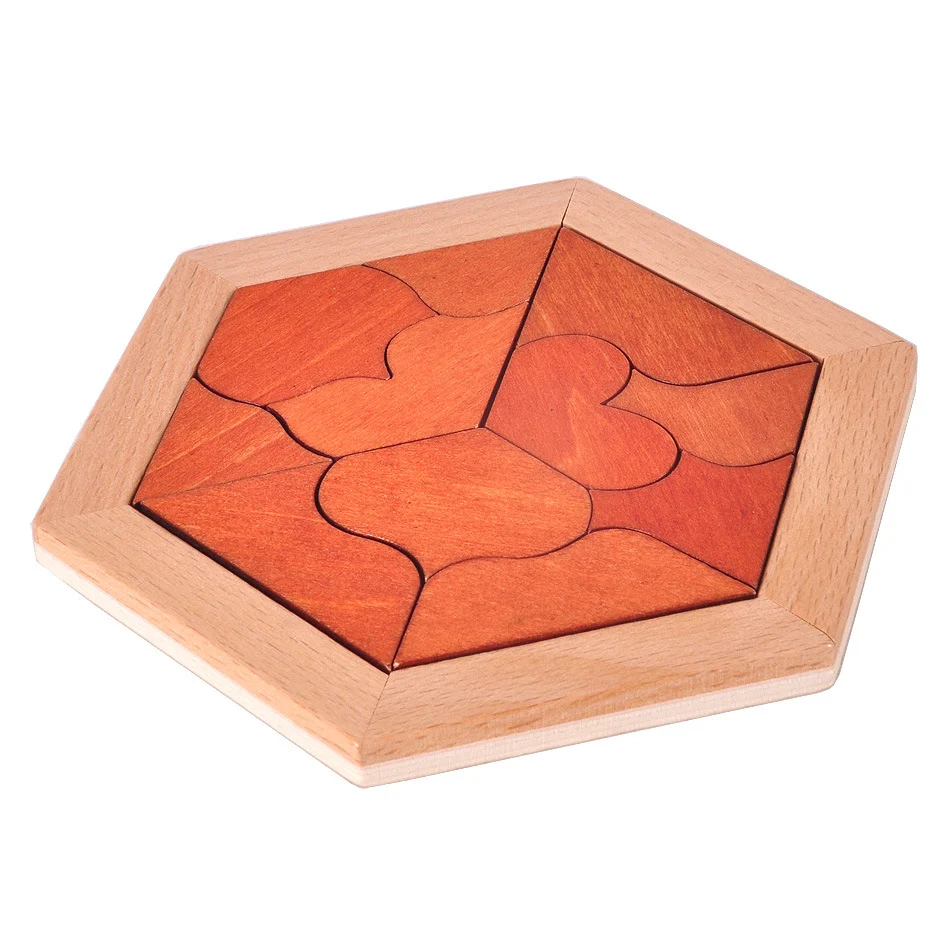 Play Wooden Board Puzzle Play Educational Math Tangram Puzzles IQ Game Brain Tea - £22.98 GBP