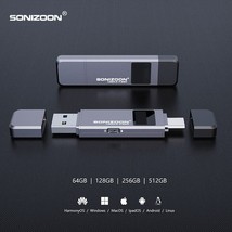 Sonizoon Fingerprint Encryption Portable SSD Write Protection Type-C 3.0 - $49.49+