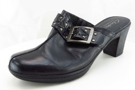 Clarks Women Sz 7.5 M Black Mule Leather Shoes 83544 - £15.78 GBP
