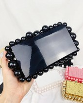 Beads Acrylic Box Shape Party Clutch Evening Bag for Women Elegant Designer  Pur - £102.53 GBP