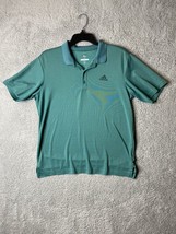 Adidas Golf Shirt Green Athletic Size Medium Short Sleeve Polo Shirt Men&#39;s - $14.11
