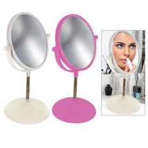 2 Vanity Makeup Mirror 5X Magnifying Tabletop Dual Sided Swivel Round Standing - £37.56 GBP