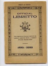 Andrea Chenier by Umberto Giordano Official Libretto with English Translation  - £11.09 GBP