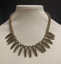 Vintage Lucky Brand Brass Tone Sun Ray Bead Choker - $11.25