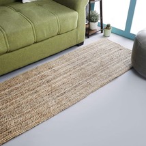 Jute Braided Runner Rug, Natural, Hand Woven, Reversible Area Rugs For Kitchen - £39.15 GBP