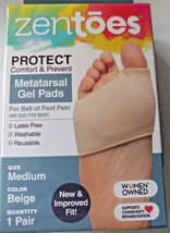 Zen Toes Metatarsal Gel Pads, Medium, Beige, 1 Pair - Free Shipping - £7.00 GBP