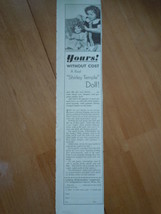 Vtg Curtis Publishing Shirley Temple Doll Offer Small Print Magazine Ads 1937 - £3.18 GBP