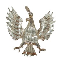 Vintage Diamond Cut Flying Eagle Sterling Silver 925 Pendant Jewelry - £17.74 GBP