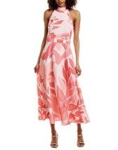 Tahari Arthur S. Levine NWT Sz.12 Pink Swirl Sleeveless Mock Neck Dress - £48.07 GBP