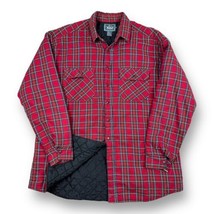 Vintage Woolrich Jacket Flannel Plaid Quilted Shacket Shirt USA Distress... - $41.33