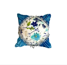 Luxury Velvet  Pillow, White Pipping, Royal Design, Victorian Collection, 20x20&quot; - £78.89 GBP