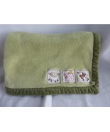 Fisher Price Green Baby Blanket Animals Pig Cow Sheep farm animals - $39.15