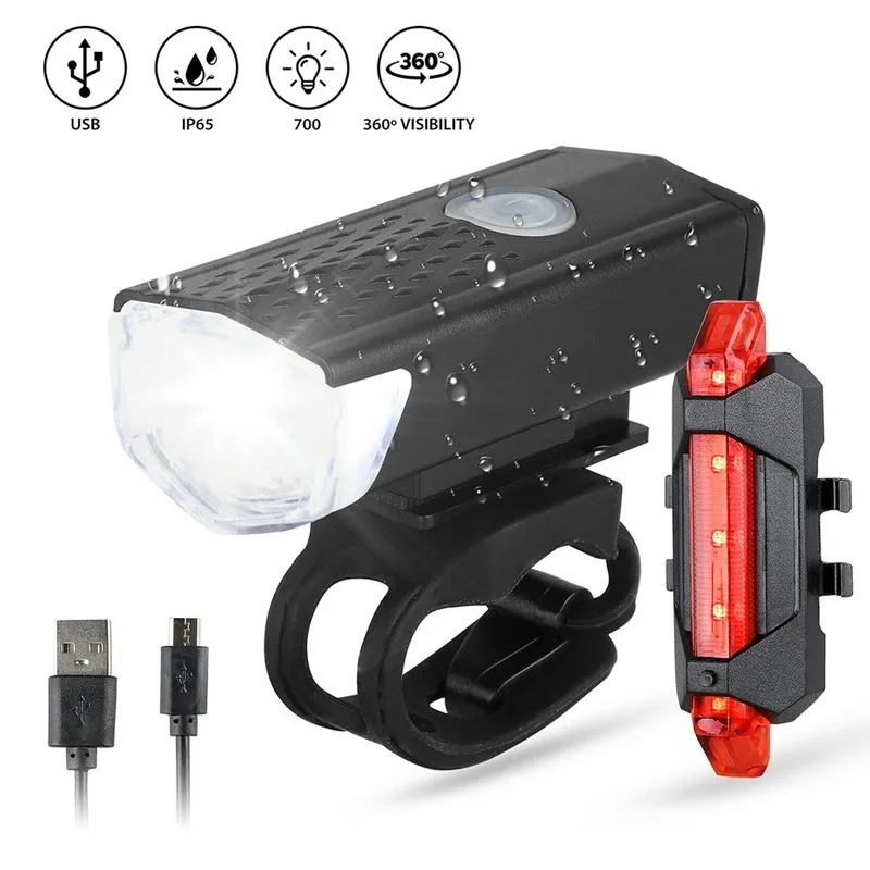 Sporting Rechargeable Bike Front Bicycle Lights Front Back Rear Taillight MTB Ro - £18.44 GBP