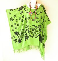 KB444 Floral Batik Pink Caftan Kaftan Poncho Hippy Women Blouse Top up t... - $24.90