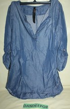 Renee C. Blue Denim Color Tunic Style Women&#39;s 3/4 Sleeve Top Size XS - $19.79