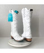 Lane CALYPSO Womens Cowboy Boots 8 White Leather Western Cowgirl Mid Cal... - $321.75