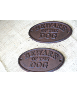 2 BEWARE OF THE DOG SIGNS RUSTIC DECOR FENCE KENNEL GATE SIGN CAST IRON ... - $449.49 MXN